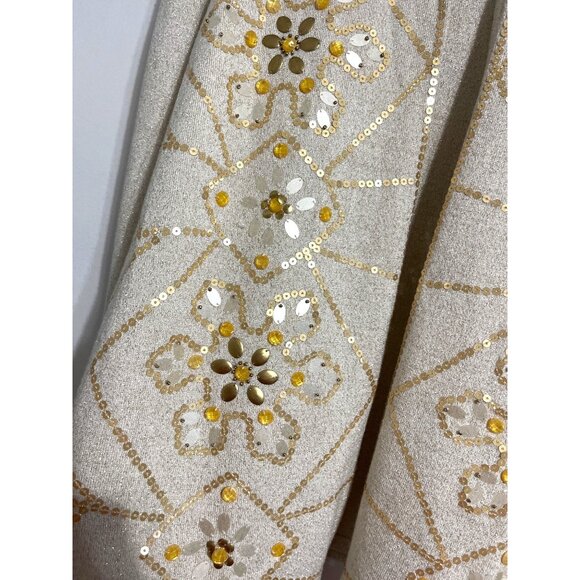 Alfred Dunner Champagne Embellished Open Front Cardigan Size L NWT - Picture 7 of 15